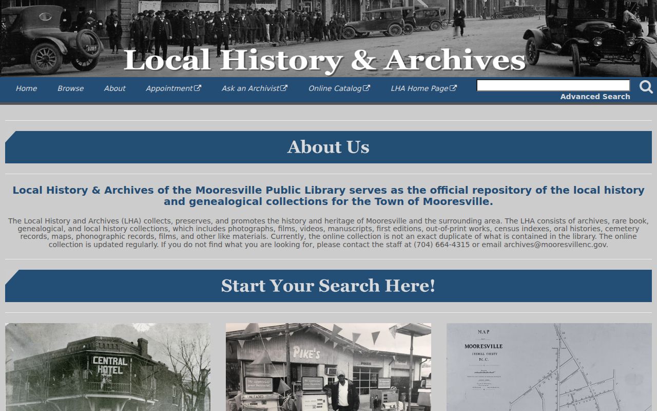 Mooresville people directories in the library local history archive